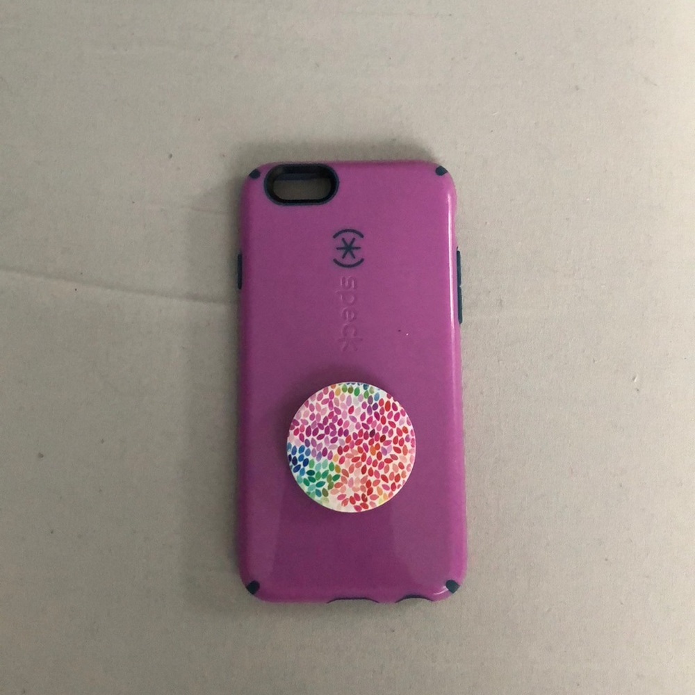 iPhone 6s, 7, 8 Speck case with pop socket
